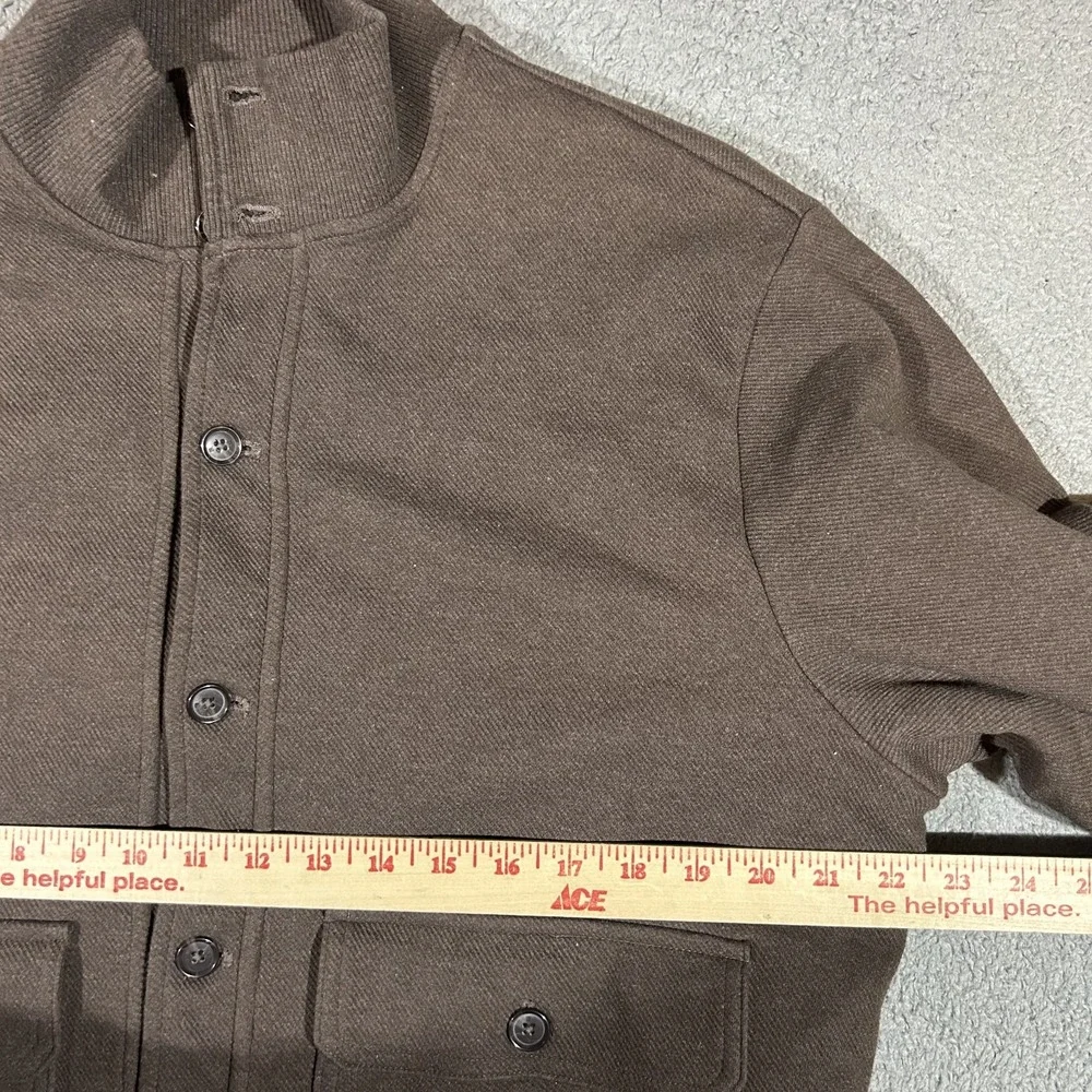 Banana Republic Men's Large Brown Knit Bomber Jacket Sherpa Lining